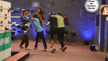 Housemates put on their boxing gloves to win the living area!