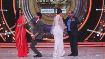 Katrina and Jacqueline shake a leg with Shakti and his dad on JDJ9